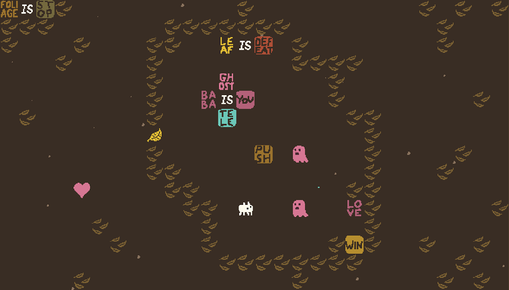 Baba is You sur Switch et Pc -  Forest of Fall : Niveau 5 - Haunt : Le niveau  rsoudre