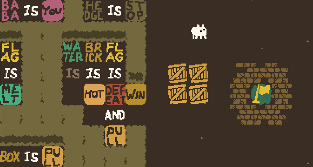 Baba is You sur Switch et Pc -  Forest of Fall : Niveau 6 - Crate Square : Le niveau  rsoudre