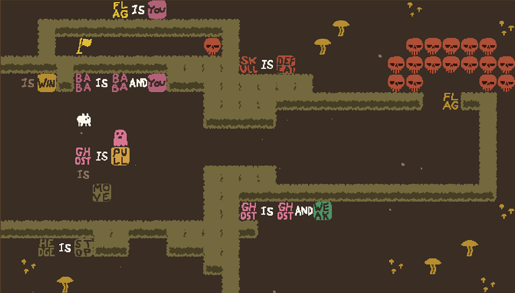 Baba is You sur Switch et Pc -  Forest of Fall : Niveau 7 - Ghost Friend : Le niveau  rsoudre