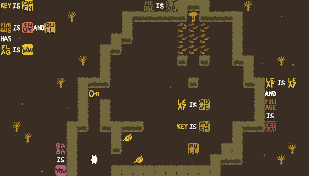 Baba is You sur Switch et Pc -  Forest of Fall : Niveau 9 - Leaf Chamber : Le niveau  rsoudre