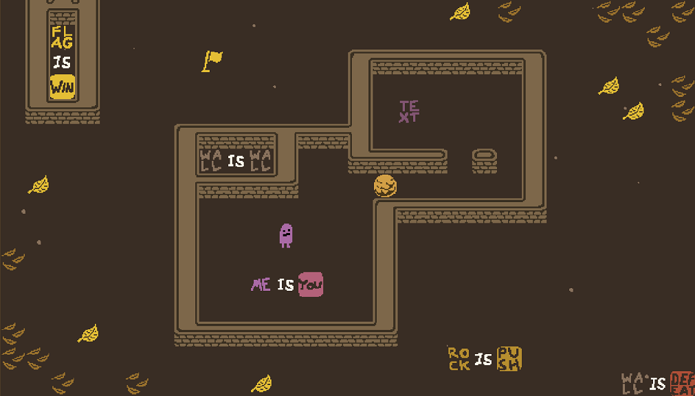 Baba is You sur Switch et Pc -  Forest of Fall : Niveau A - Literacy : Le niveau  rsoudre