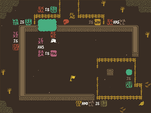 Baba is You sur Switch et Pc -  Forest of Fall : Niveau D - Scenic Pond