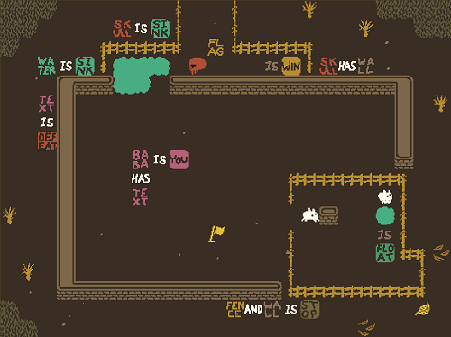 Baba is You sur Switch et Pc -  Forest of Fall : Niveau D - Scenic Pond