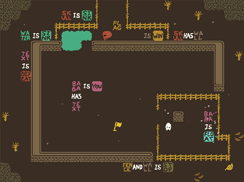Baba is You sur Switch et Pc -  Forest of Fall : Niveau D - Scenic Pond