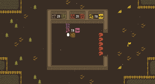 Baba is You sur Switch et Pc -  Forest of Fall : Niveau E - Skeletal Door